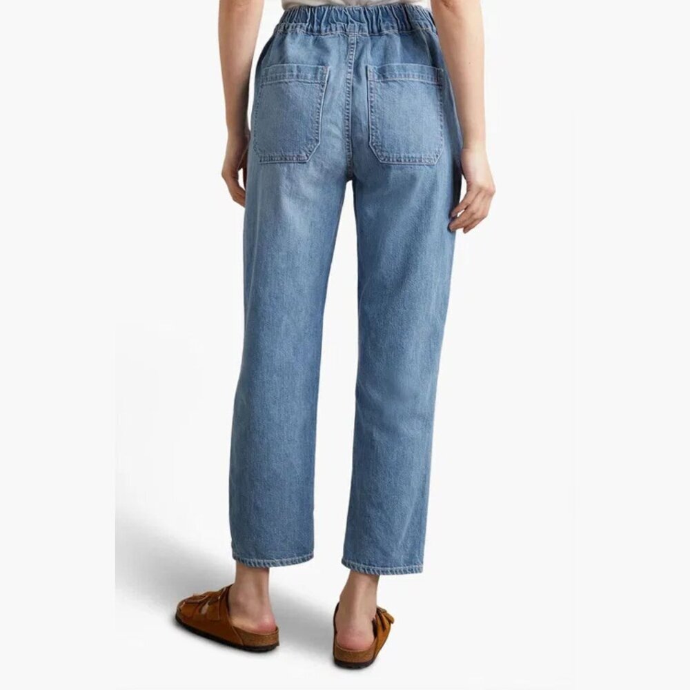 Veronica Beard Arya Cropped elastic High-Rise Straight-Leg Jeans 23241 - Picture 4 of 12